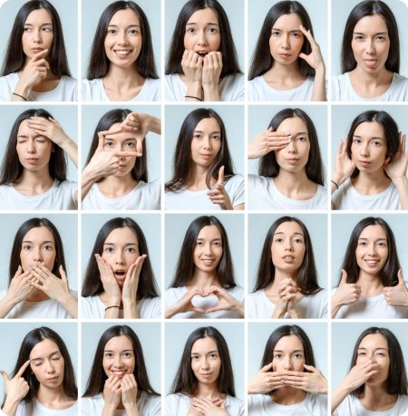 Различные выражения лица