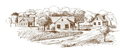 Деревня рисунки