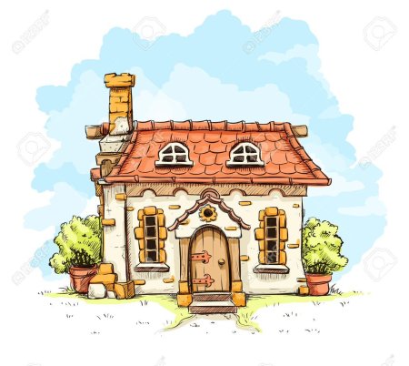 Сказочный домик с черепичной крышей