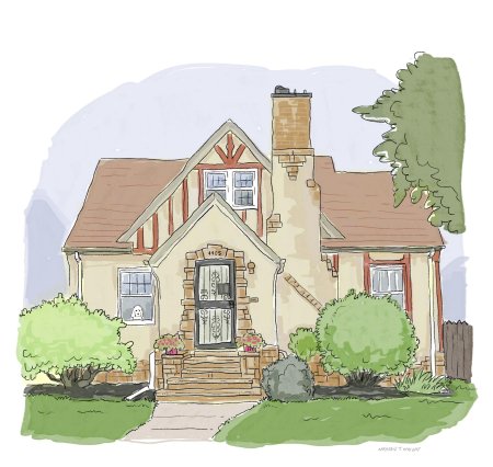 Домик в мультяшном стиле