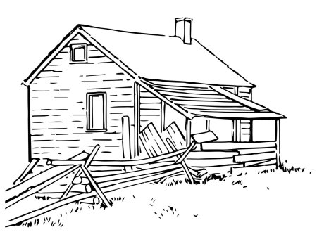 Раскраска деревянный дом
