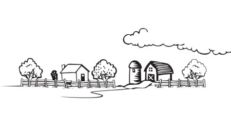 Сельская местность рисунок