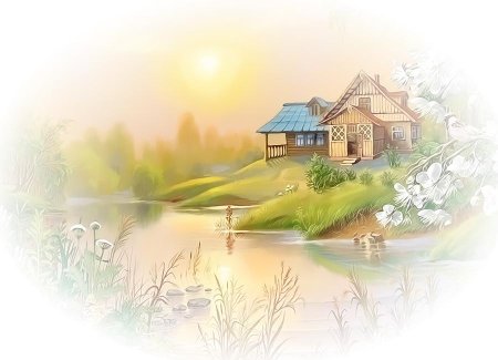 Домик в деревне без фона