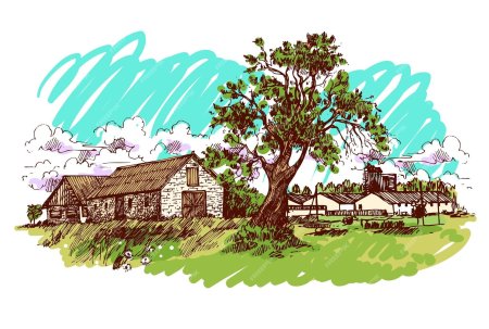 Дом в деревне вектор