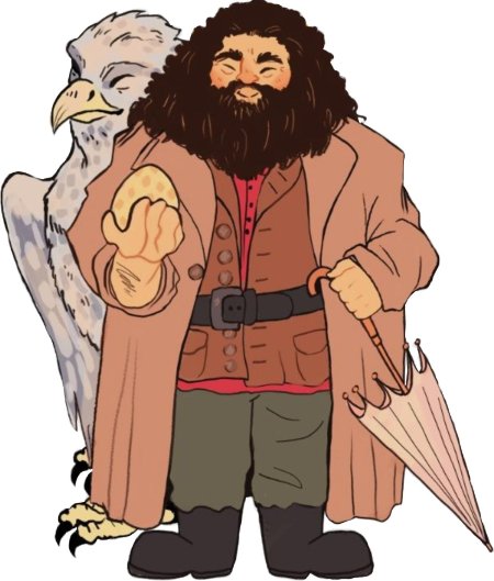 Хагрид и гарри иллюстрация