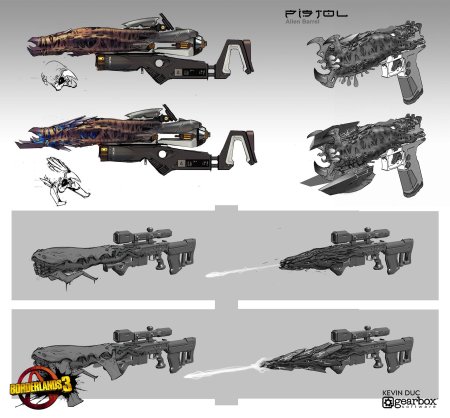 Концепт арт оружия бордерлендс