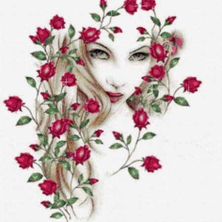 Вышивка девушка
