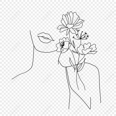 Цветок одной линией