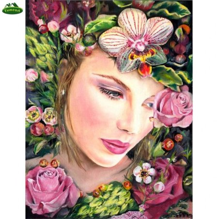 Женский портрет с цветами