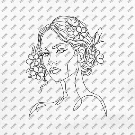 Лицо линиями с цветами