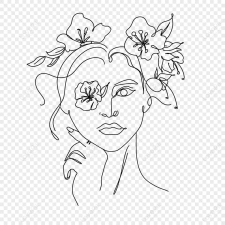 Рисунок одной линией девушки