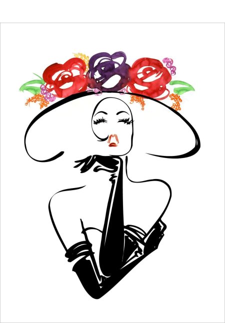 Дама в шляпе силуэт