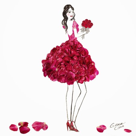 Девушка в платье из цветов