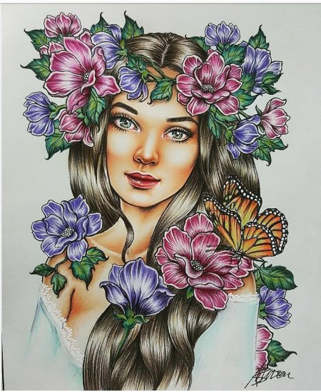 Девушка весна рисунок