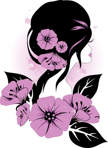 Силуэт женщины цветной