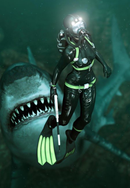 Девушка водолаз