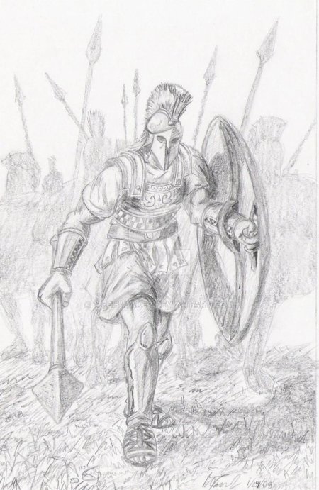 Римский легионер рисунок карандашом