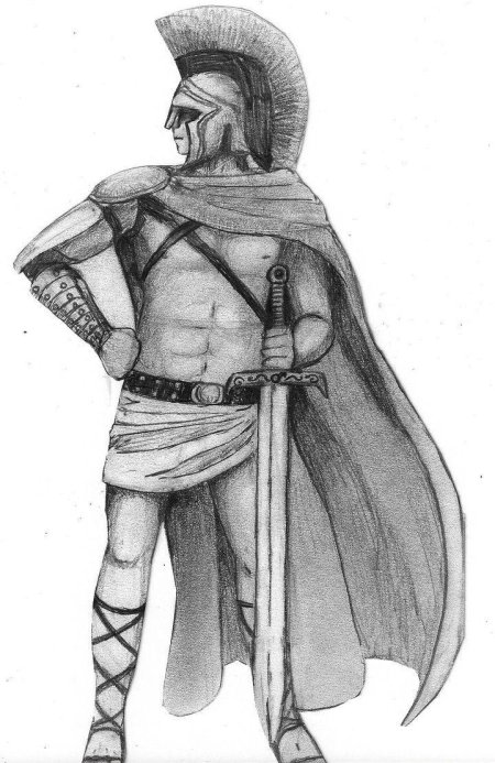 Ахиллес рисунок карандашом