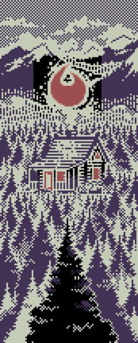 Горы в стиле пиксель арт