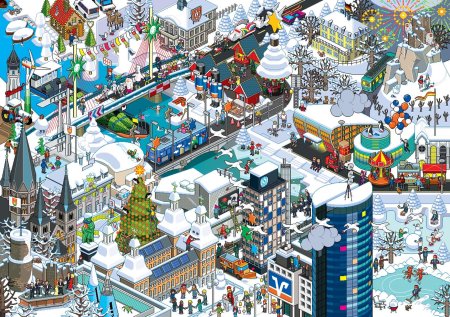 Город пиксель арт