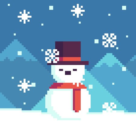 Зимний снеговик