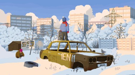 Зима пиксель арт