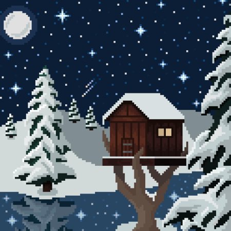 Пиксель арт новый год