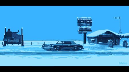 Пиксельный зимний город