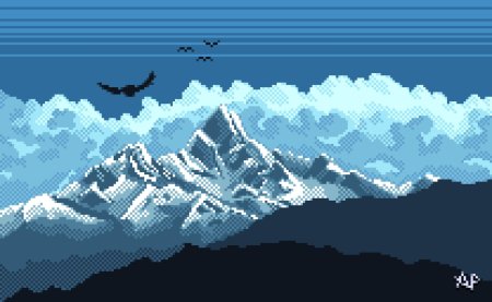 Пиксельные горы