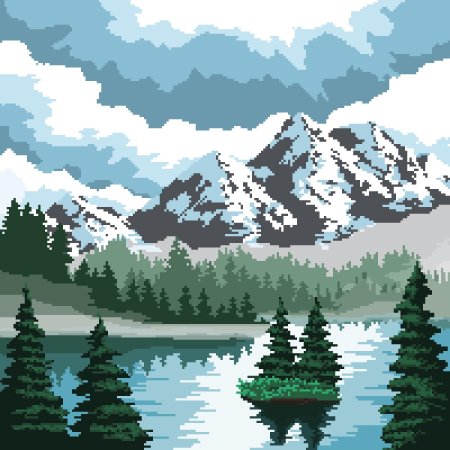 Горы пиксель арт