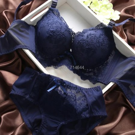 Синее нижнее белье комплект