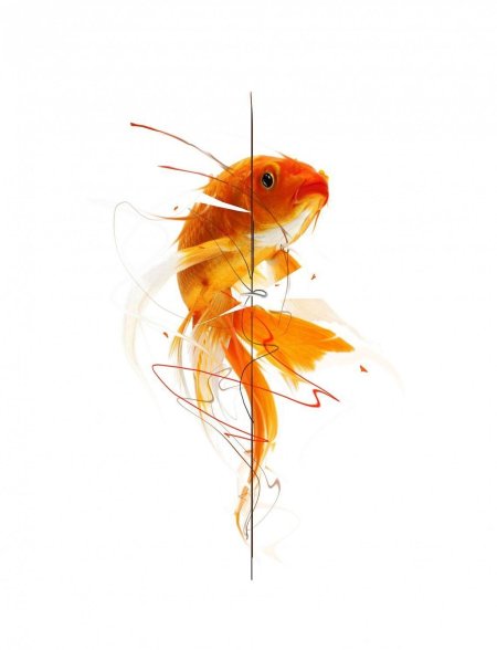 Тату золотая рыбка эскизы