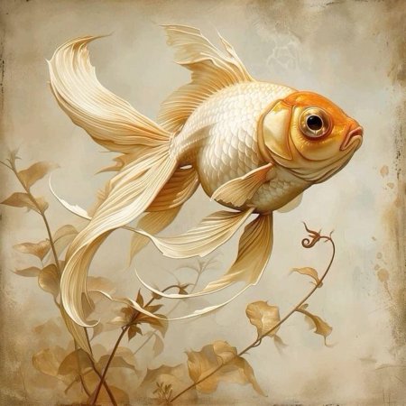 Иллюстрация золотая рыбка