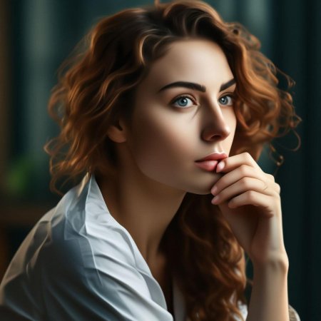 Портрет задумчивой девушки