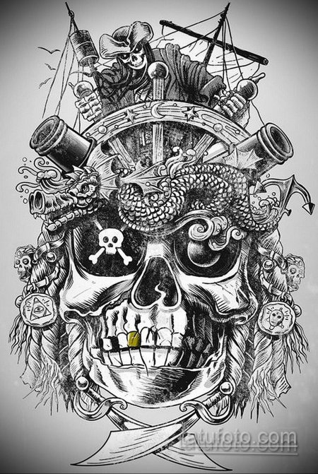 Пират тату эскизы