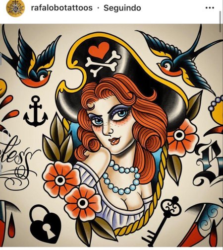 Тату пират олд скул