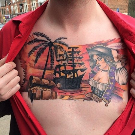 Тату пират олд скул
