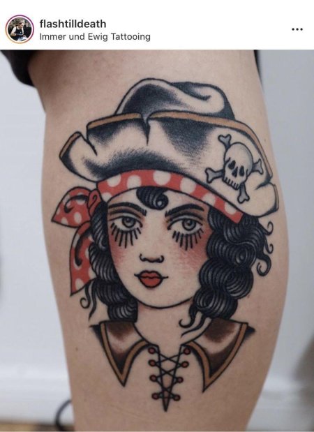 Тату пират олд скул