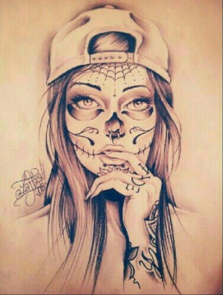 Эскиз тату девушка