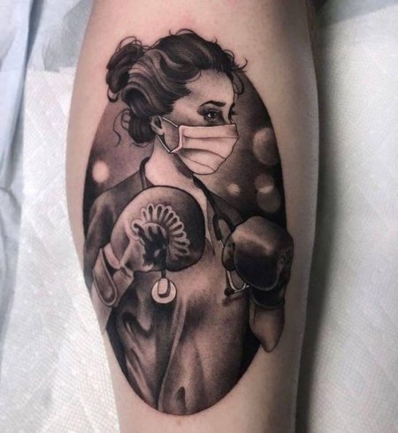 Тату боксер олд скул