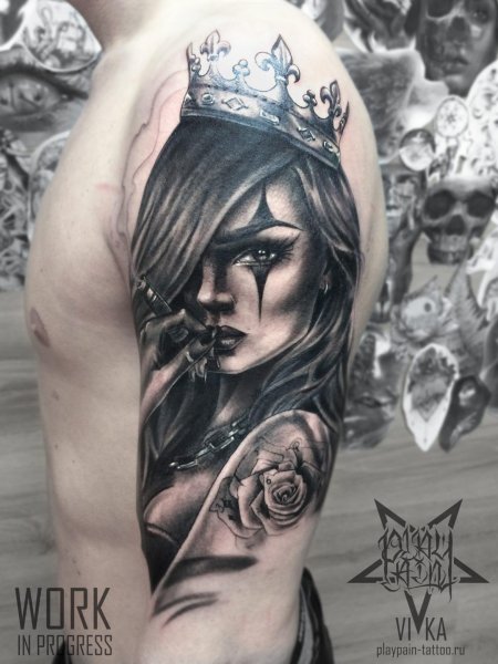 Тату в стиле чикано