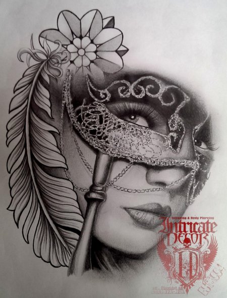 Эскиз тату девушка