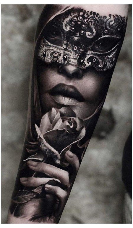 Тату венецианская маска