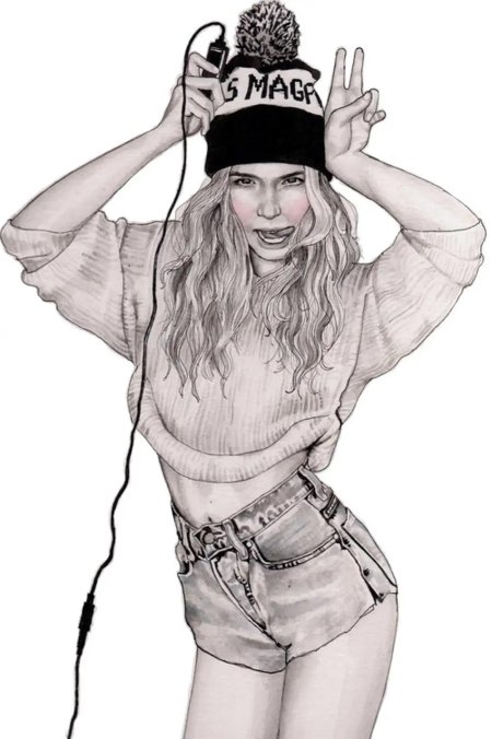 Рисунки девушек в стиле свэг карандашом