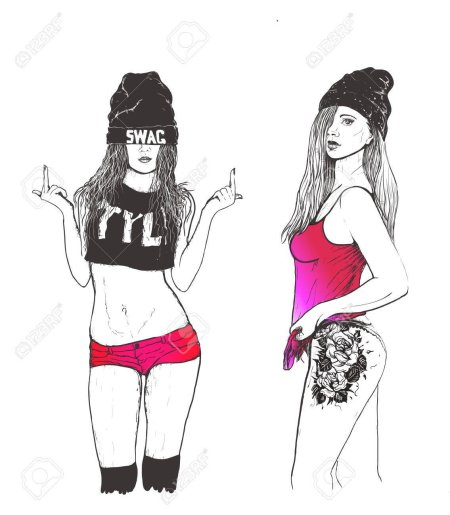 Рисунок девушка репер