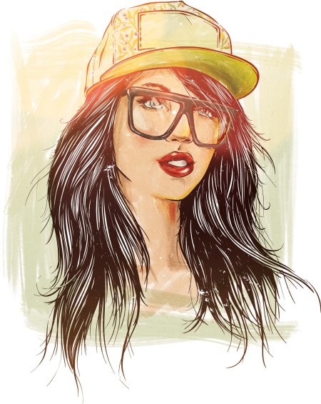 Нарисованные девушки в стиле