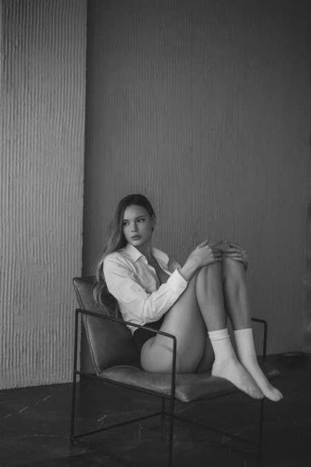 Фотосессия в белье и рубашке