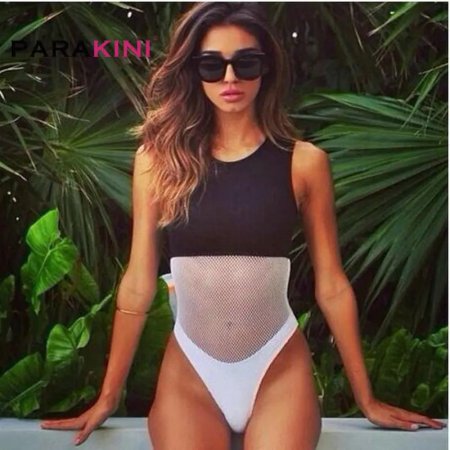 Купальник сплошной с сеткой