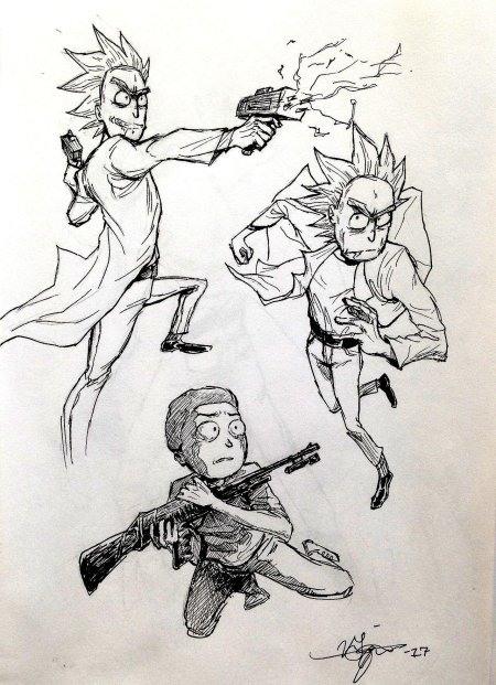 Рик и морти для срисовки