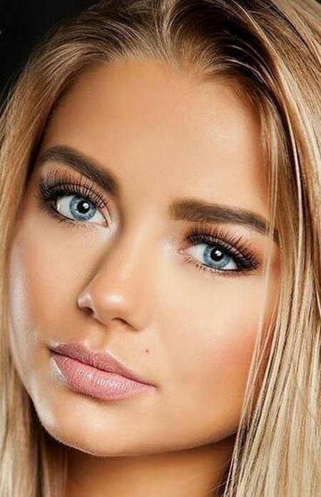 Макияж для голубых глаз и светлых волос